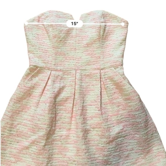 Anthropologie Moulinette Speer’s Pink Tweed Convertible Strapless Dress Size 6 - Picture 9 of 11